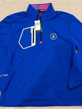 US Open Ralph Lauren RLX Royal Blue 1/4 Zip Pullover with Pink Trim